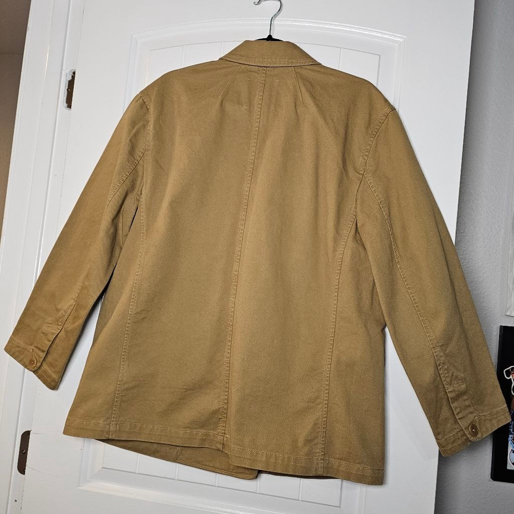 Madewell LG blazer style denim jacket, khaki/tan, boxy cut - Picture 14 of 14